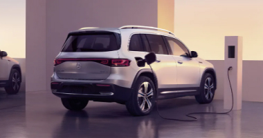 Mercedes-Benz EQ vehicle charging at a charging station