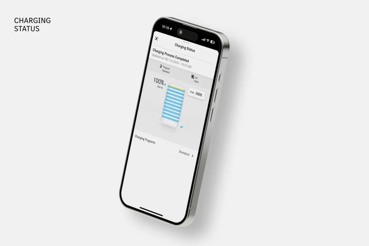 Smartphone showing battery and charging status