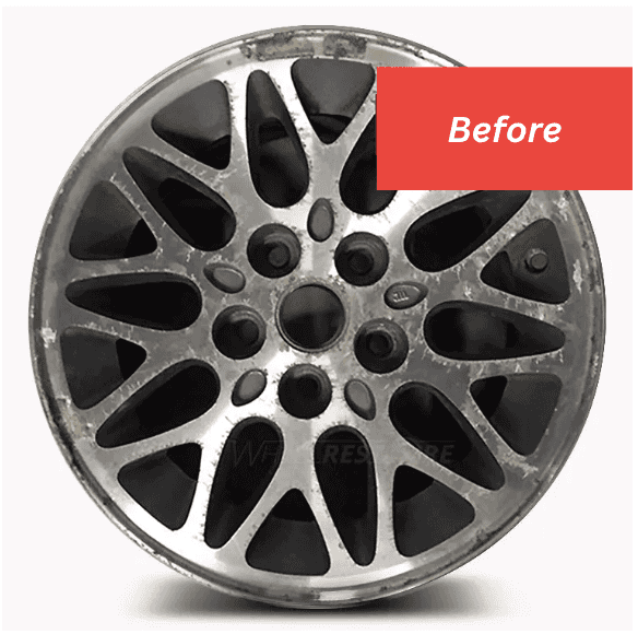 Alloy wheel before restoration